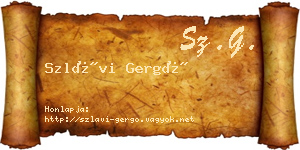Szlávi Gergő névjegykártya